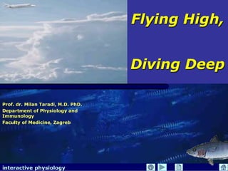 interactive physiology
Prof. dr. Milan Taradi, M.D. PhD.
Department of Physiology and
Immunology
Faculty of Medicine, Zagreb
Flying High,
Diving Deep
 