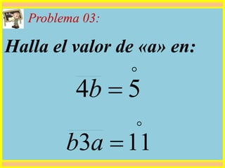 Problema 03:
Halla el valor de «a» en:

113 ab

54 b
 