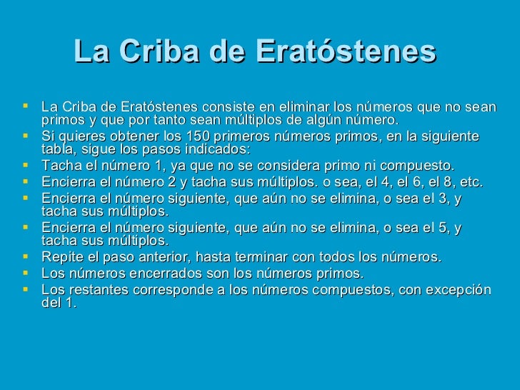 En Que Consiste La Criba De Eratóstenes