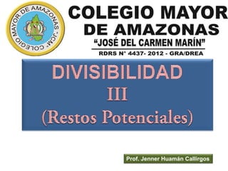 Prof. Jenner Huamán Callirgos
 
