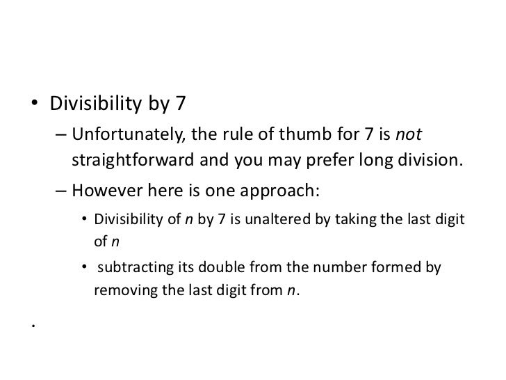 Divisibility Of 7 MTE3101