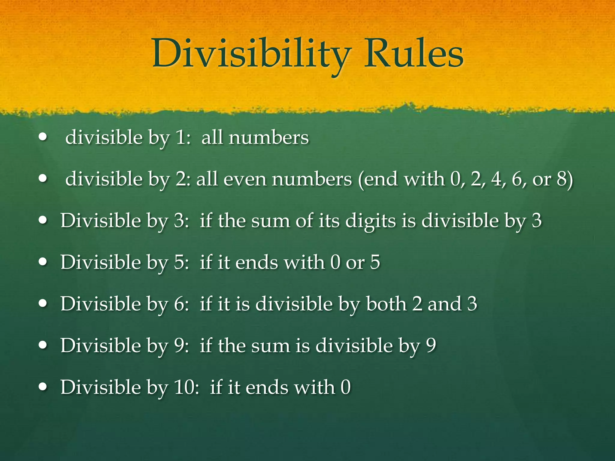 Divisibility rules | PPTX
