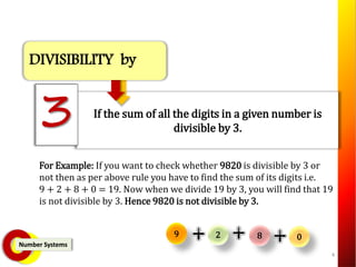Divisibility rules (tests) | PPTX