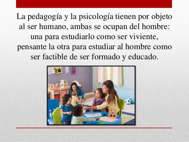 División de la pedagogía y su relación con la psicología