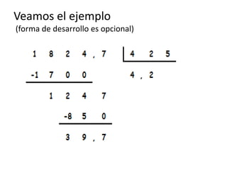 Veamos el ejemplo
(forma de desarrollo es opcional)