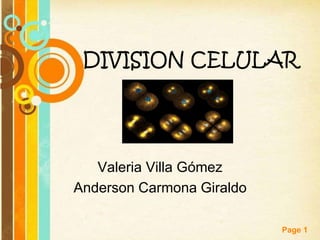 Page 1
DIVISION CELULAR
Valeria Villa Gómez
Anderson Carmona Giraldo
 