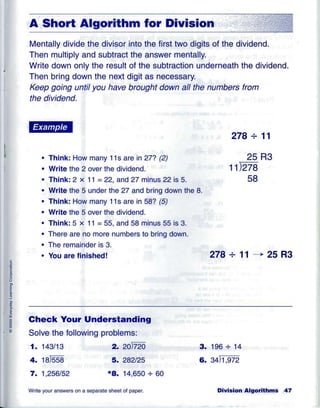 Division algorithms (2) | PDF