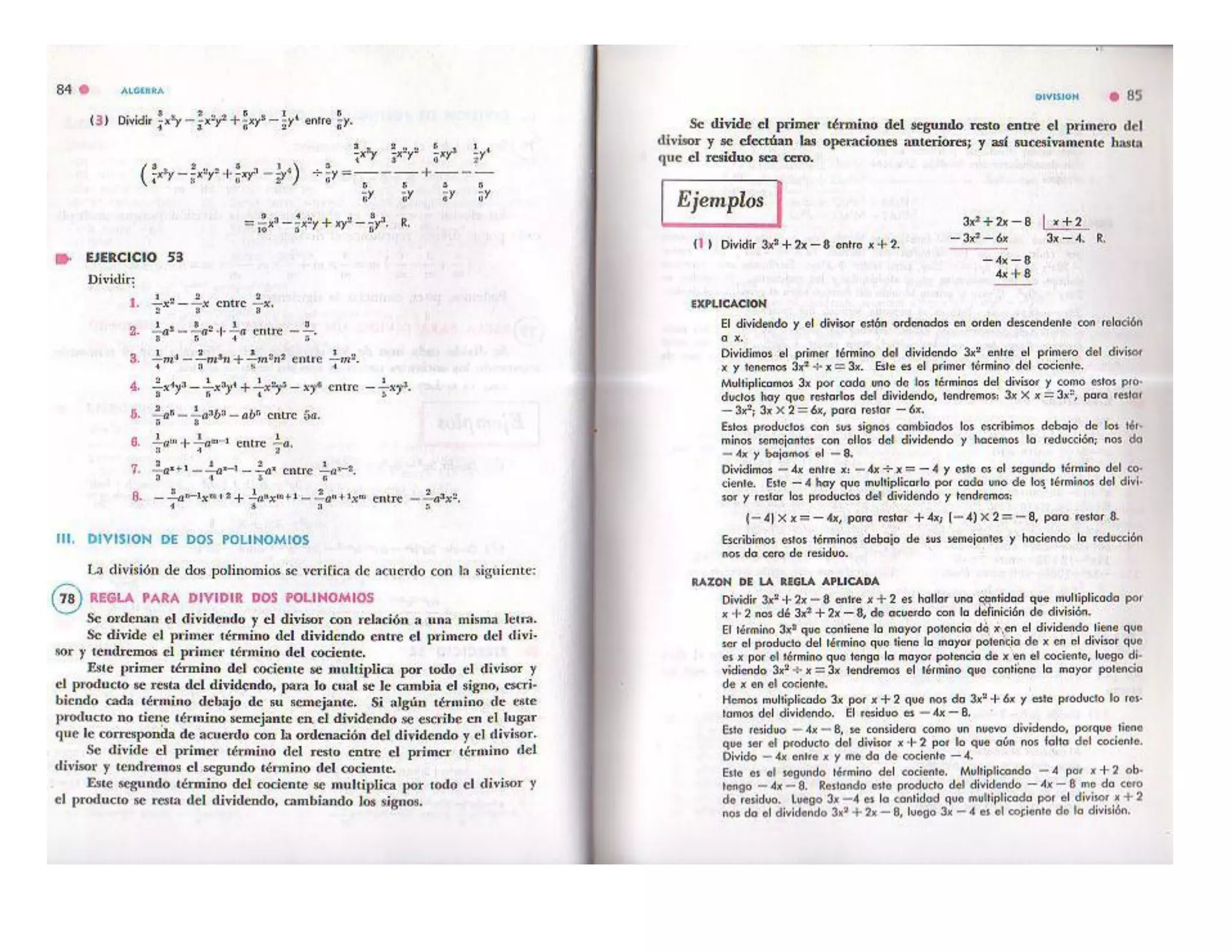Division De Polinomios Libro Baldor