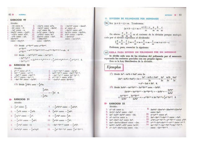 Division De Polinomios (Algebra De Baldor) | PDF