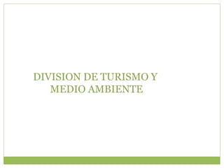 DIVISION DE TURISMO Y 
MEDIO AMBIENTE 
 