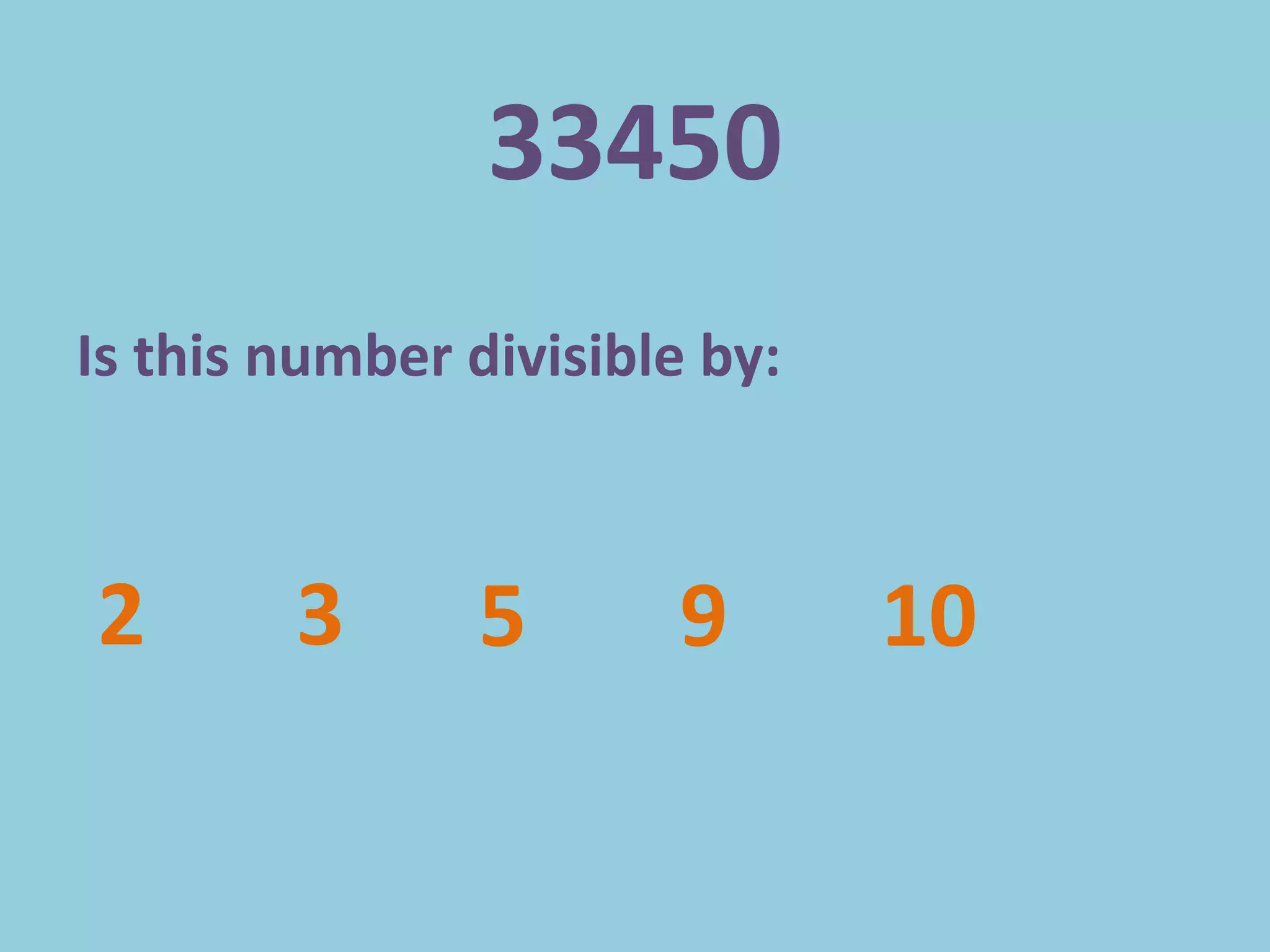 33450Is this number divisible by:239510