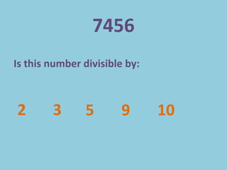 Division, divisibility rules 11 3-10 | PPT