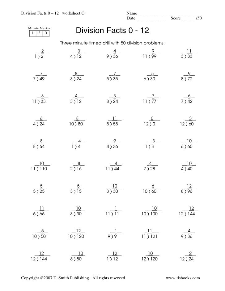 Speed drill math worksheets