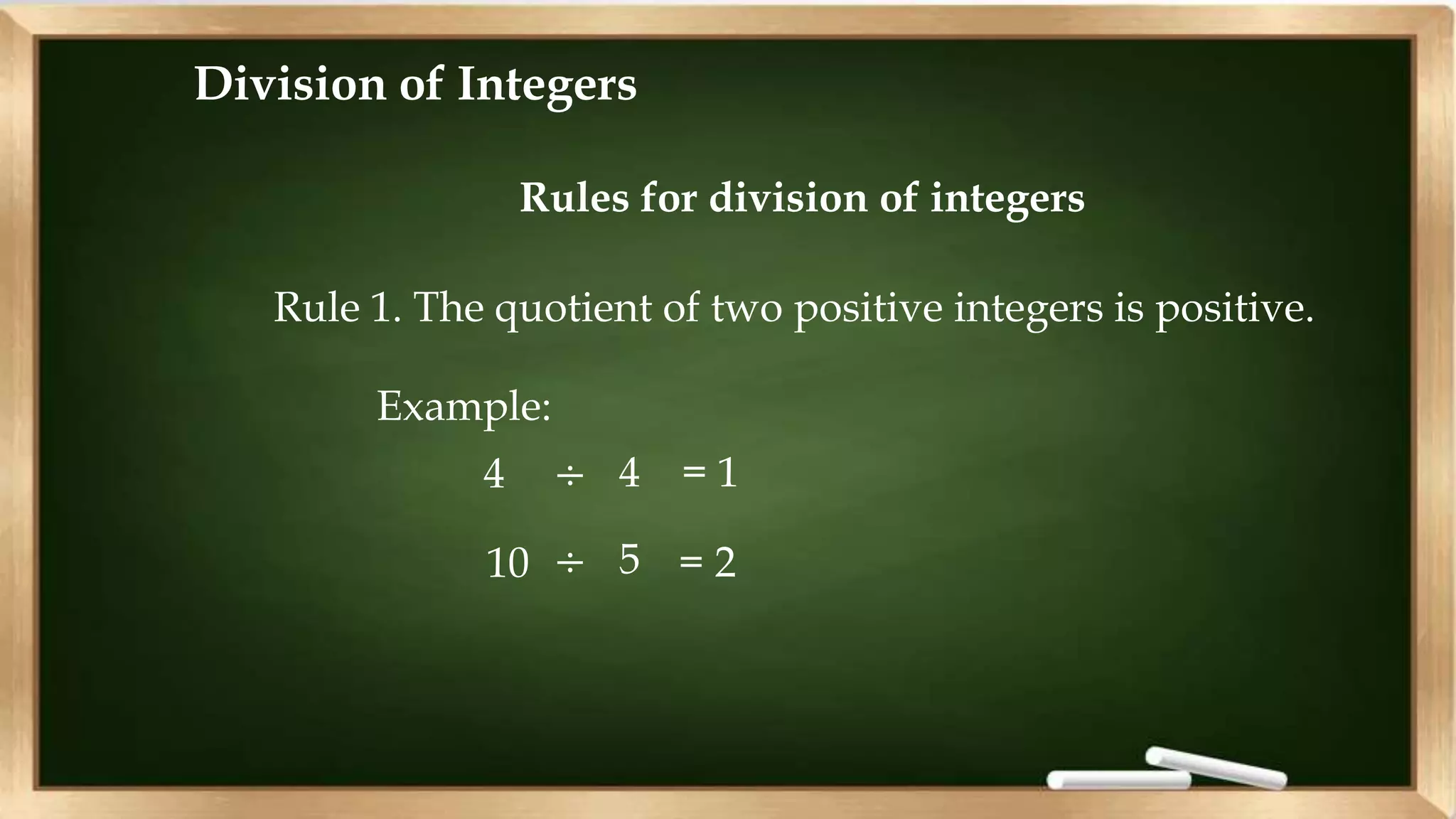 Division of integers | PPTX