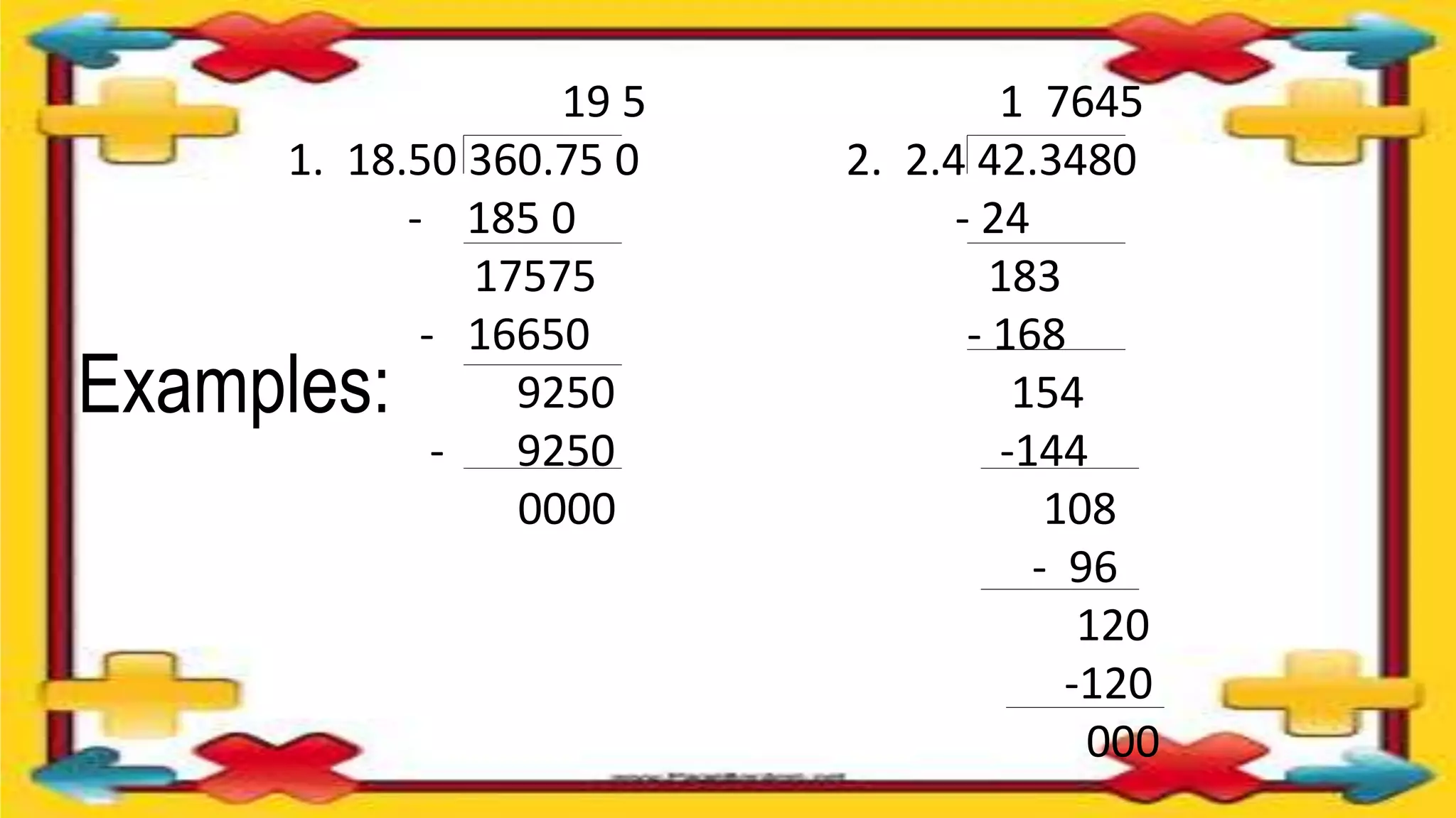 Division of mixed decimals | PPTX