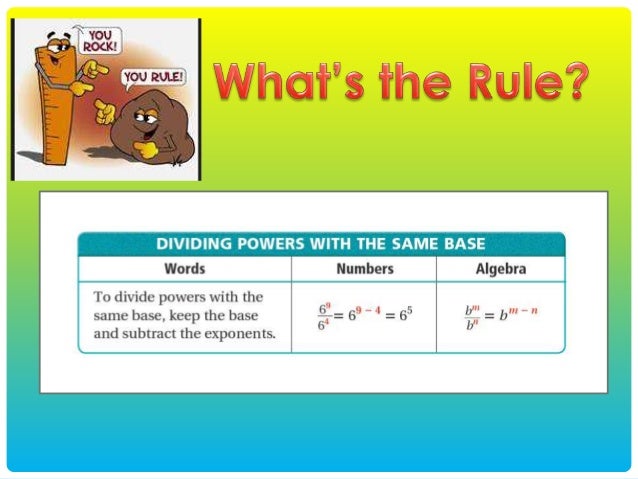division of numbers in exponential form numbers in exponential form