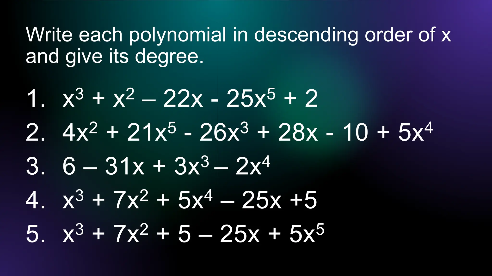 Division of Polynomials using Synthetic Division.pptx | Science