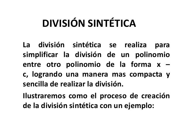 Divison sintetica