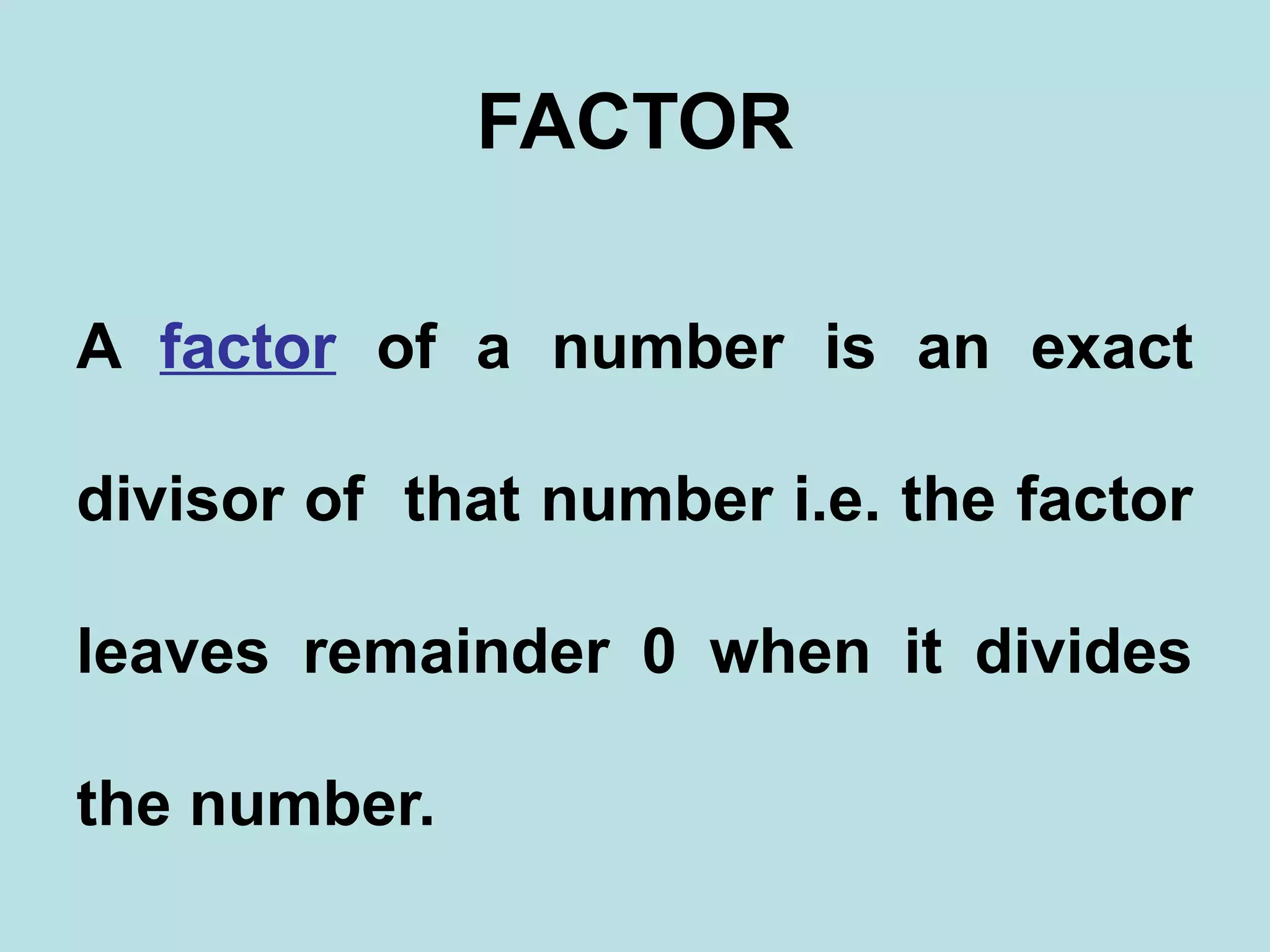 Divisors factors and multiples | PPT