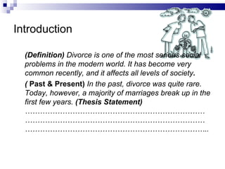 effects of divorce essay
