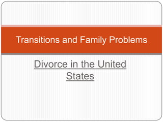 Divorce in the United States Transitions and Family Problems 