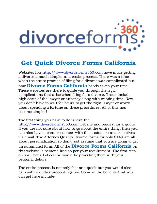 Divorce Forms California