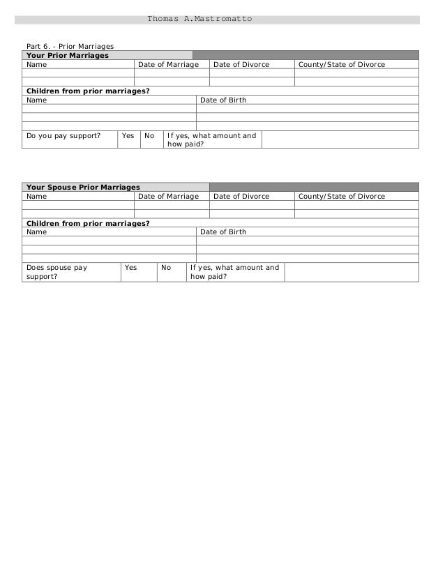 Printables Divorce Worksheet divorce information and worksheet thomas a mastromatto 8