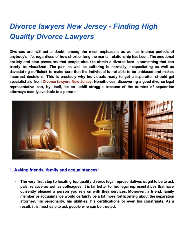 Divorce lawyers new jersey finding high quality divorce lawyers