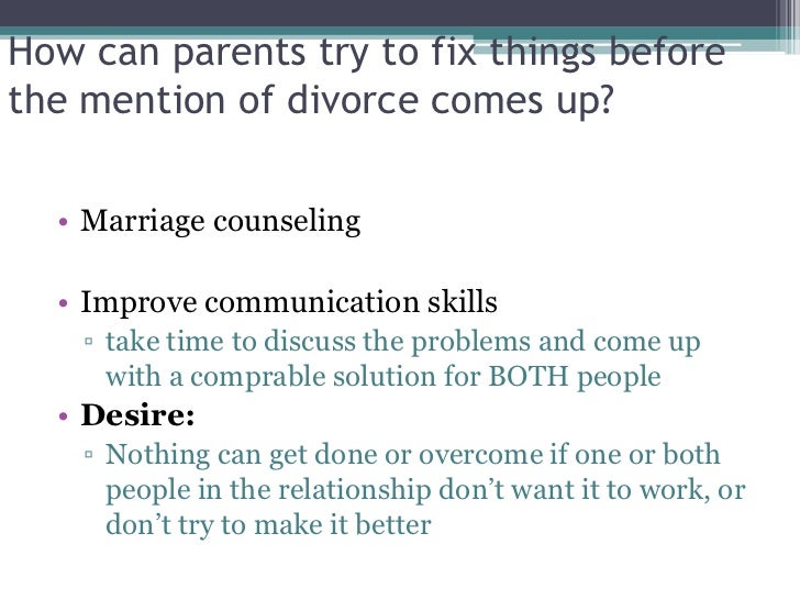 Divorce problem solution essay