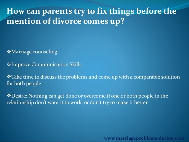 divorce problem solution essay