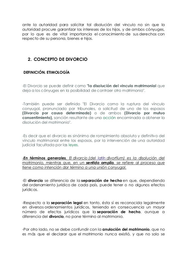 Divorcio y cesacion de efectos civiles en el matrimonio