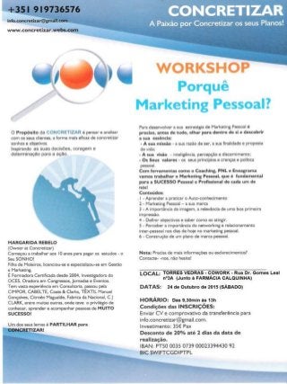 Workshop - Porquê Marketing Pessoal?