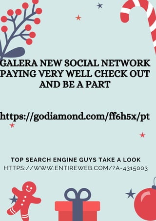 TOP SEARCH ENGINE GUYS TAKE A LOOK
HTTPS://WWW.ENTIREWEB.COM/?A=4315003


GALERA NEW SOCIAL NETWORK
PAYING VERY WELL CHECK OUT
AND BE A PART




https://godiamond.com/ff6h5x/pt


 