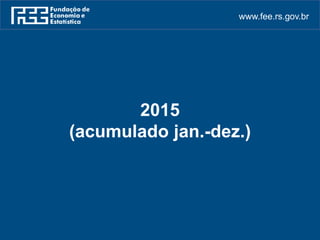 www.fee.rs.gov.br
2015
(acumulado jan.-dez.)
 