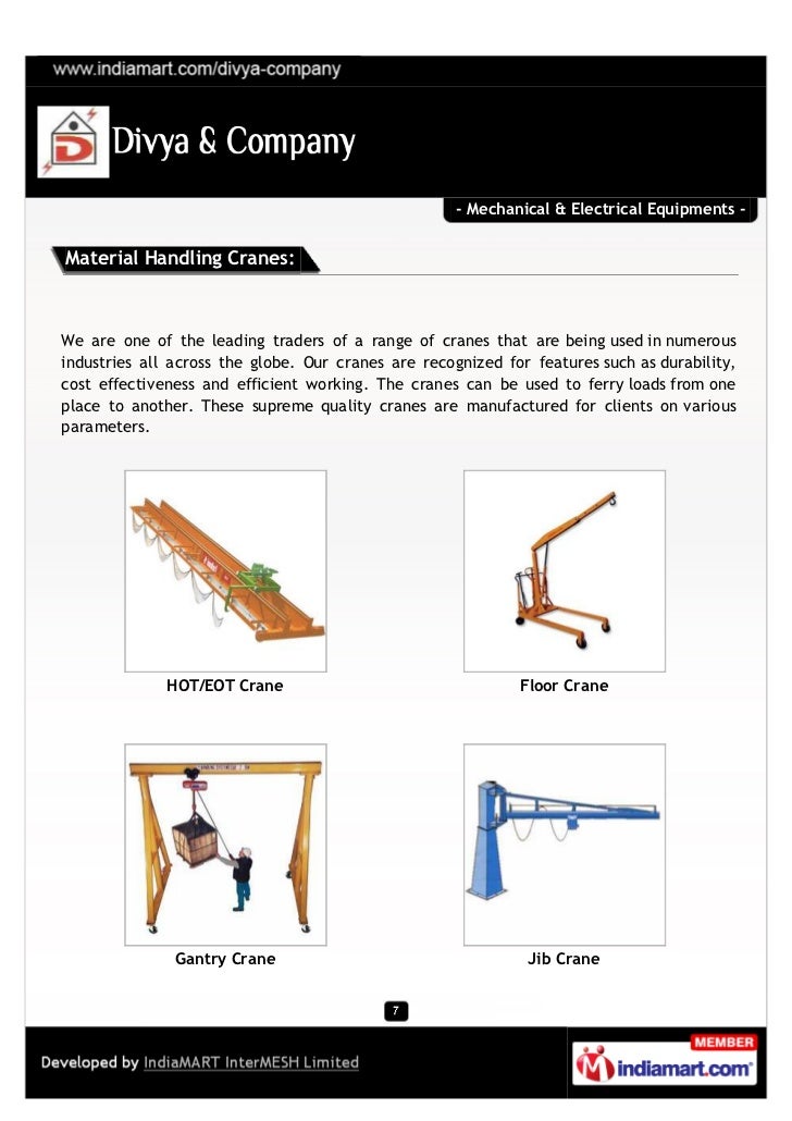 Divya & Company, Chandigarh, Mechanical & Electrical Equipments