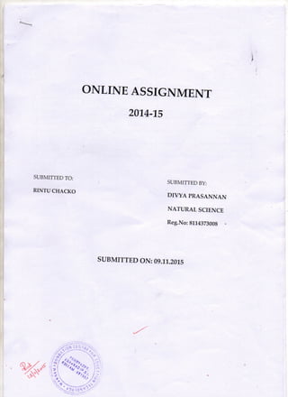 Divya online assignment