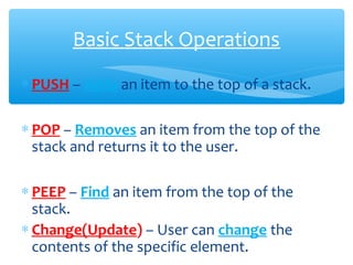 Stack Operation In Data Structure | PPT image.