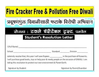 Fire cracker & Pollution Free Diwali