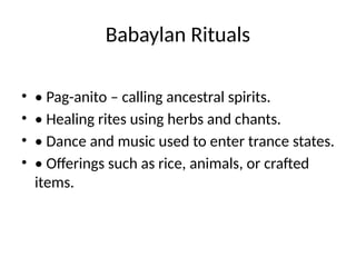 Diwata_and_Babaylan_Lesson.paniniwala sa anito | PPTX