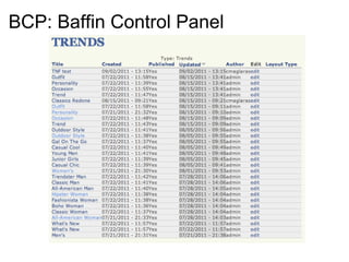 BCP: Baffin Control Panel
 
