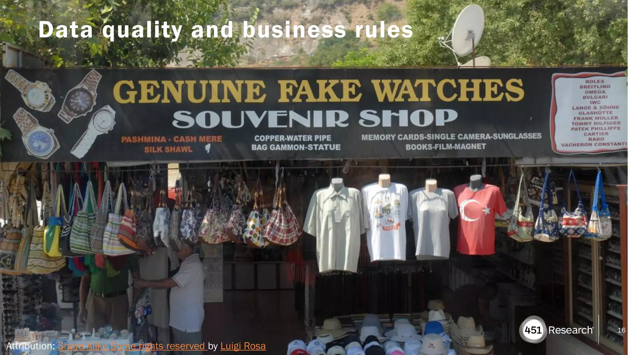 451RESEARCH.COM
©2018 451 Research. All Rights Reserved.
16
Attribution: Share Alike Some rights reserved by Luigi Rosa
Data quality and business rules
 