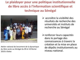 Dix ans de plaidoyer d'Open Access au Sénégal
