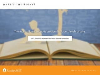 @ K R Y S T I A N S Z A S T O K
W H A T ’ S T H E S T O R Y ?
The most affluent counties provide the lowest levels of care.
This is interesting because it contradicts common assumption.
 
