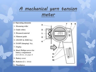 A mechanical yarn tension
meter
 