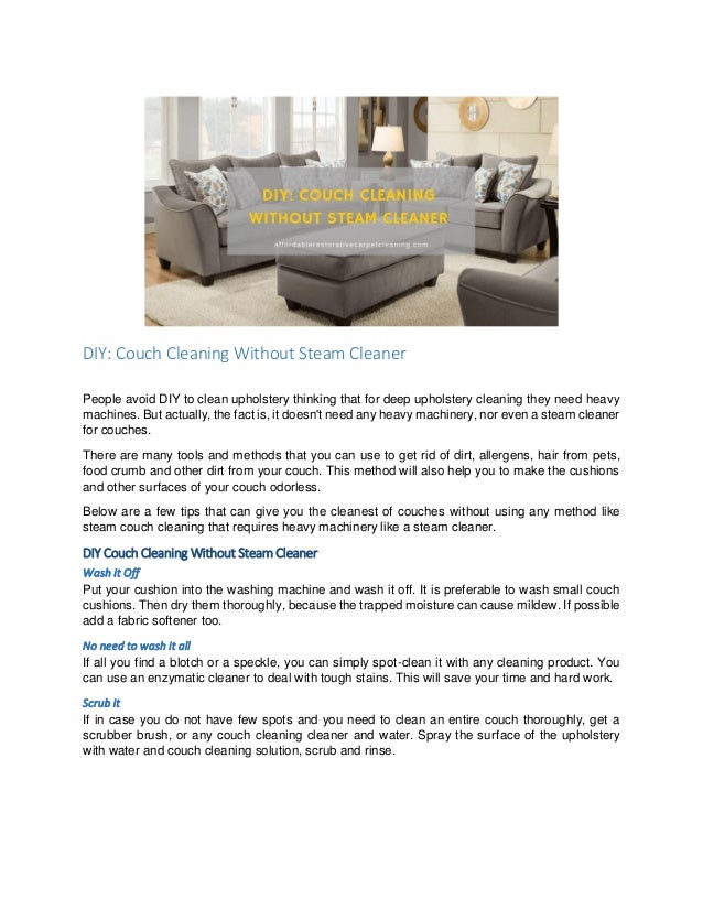 Diy Couch Cleaning Without Steam Cleaner