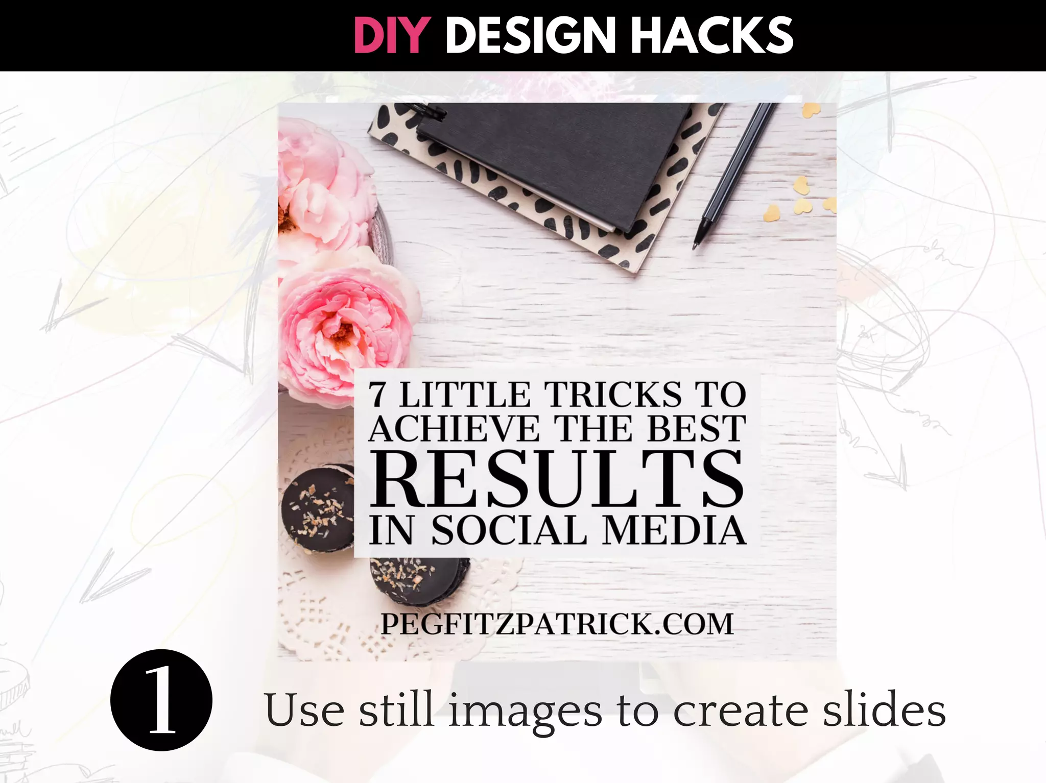 DESIGN HACKSDIY
Use still images to create slides