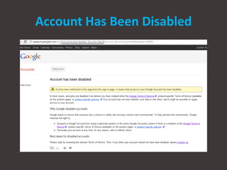 Account Has Been Disabled
 