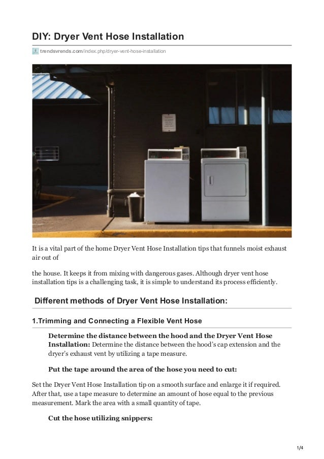 Diy dryer vent hose installation