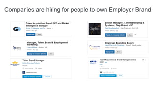 Companies are hiring for people to own Employer Brand
 