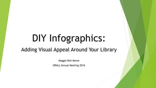 DIY Infographics:
Adding Visual Appeal Around Your Library
Maggie Kiel-Morse
ORALL Annual Meeting 2016
 